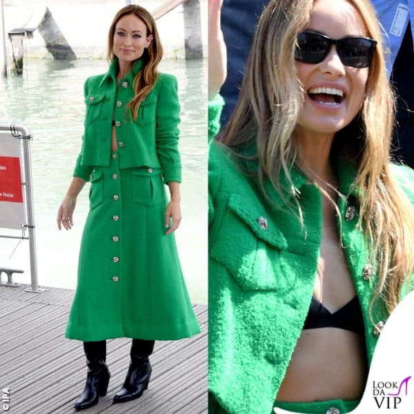 Olivia Wilde classica ma con un tocco di sensualità nel completo Chanel