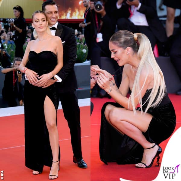 Abito Alessandra Rich e sandali Saint Laurent per Sophie Codegoni 