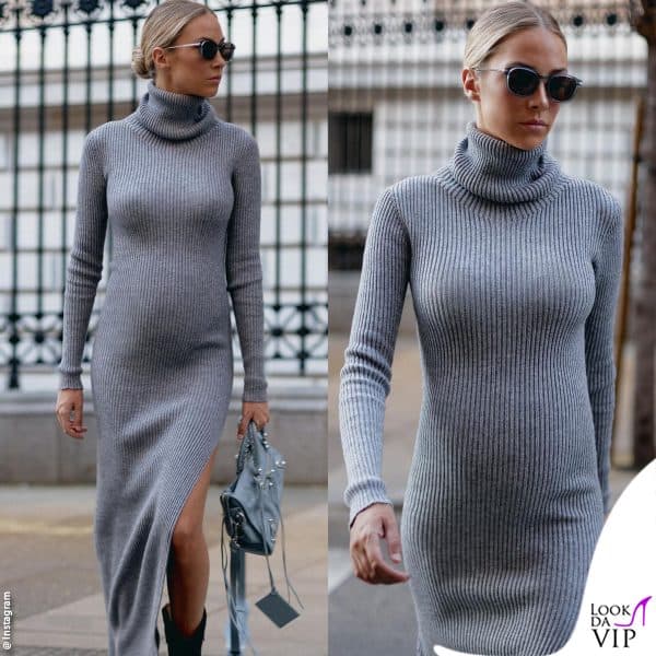alcuni look premaman di Alice (abito Akala, borsa Balenciaga) 