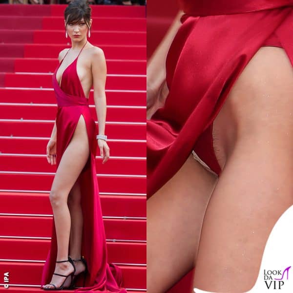 Bella Hadid al Festival di Cannes 2016 indossa un abito dallo spacco vertiginoso Alexandre Vauthier Couture 