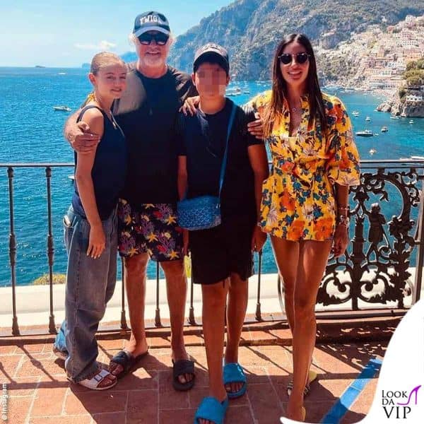 Leni in Italia con il padre Flavio Briatore, Nathan Falco Briatore e Elisabetta Gregoraci 