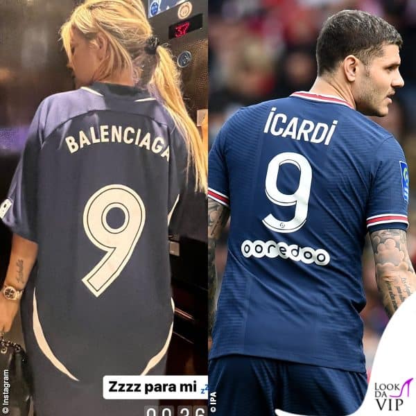 Sulle spalla Wanda sfoggia lo stesso numero del quasi ex marito