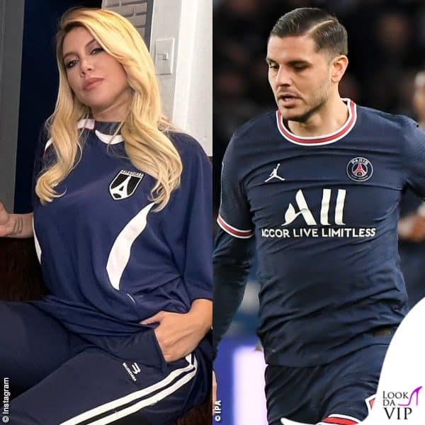 Sul petto la Tour Eiffel: richiama il simbolo sulla maglia Paris Saint Germain di Mauro Icardi