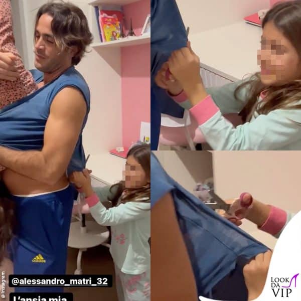 a un certo punto Sofia prende una forbice e inizia a tagliuzzare 