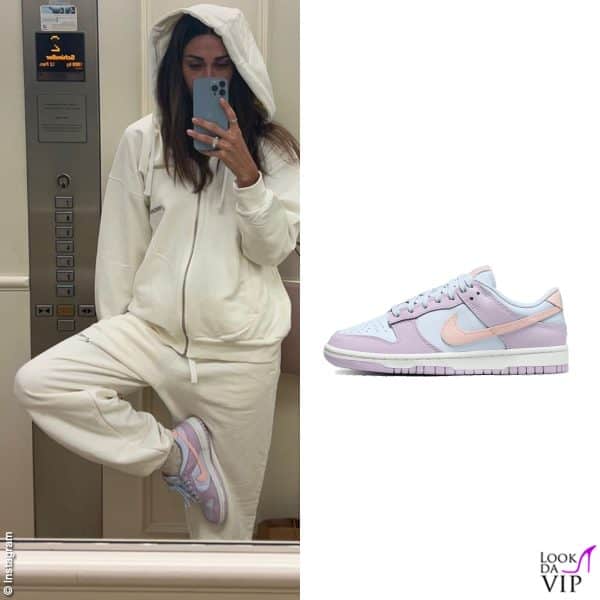 la Rodriguez con le Nike "Dunk Low Easter Football Grey Purple" 