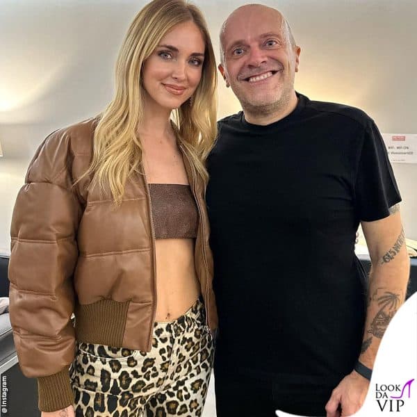 Chiara Ferragni e Max Pezzali in backstage 