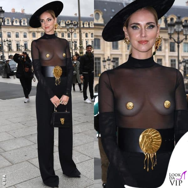 Chiara Ferragni in Schiaparelli alla Paris Fashion Week 