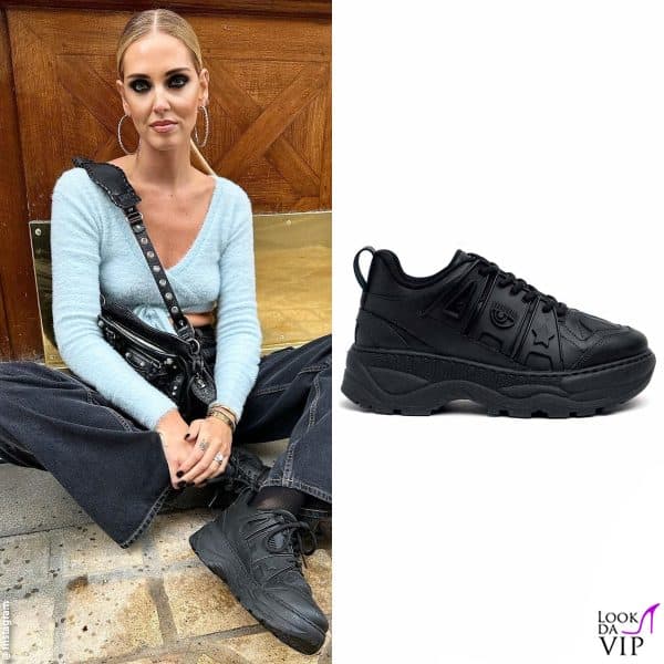 Chiara Ferragni con le sneakers "Eye fly" del suo brand (210 euro)
