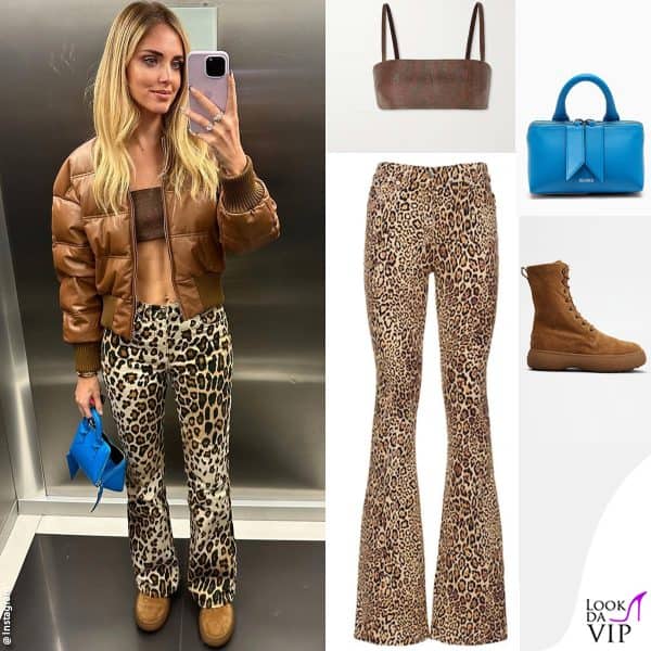 top e pantaloni Etro, borsa The Attico, stivali Tod's, piumino Giuseppe Di Morabito