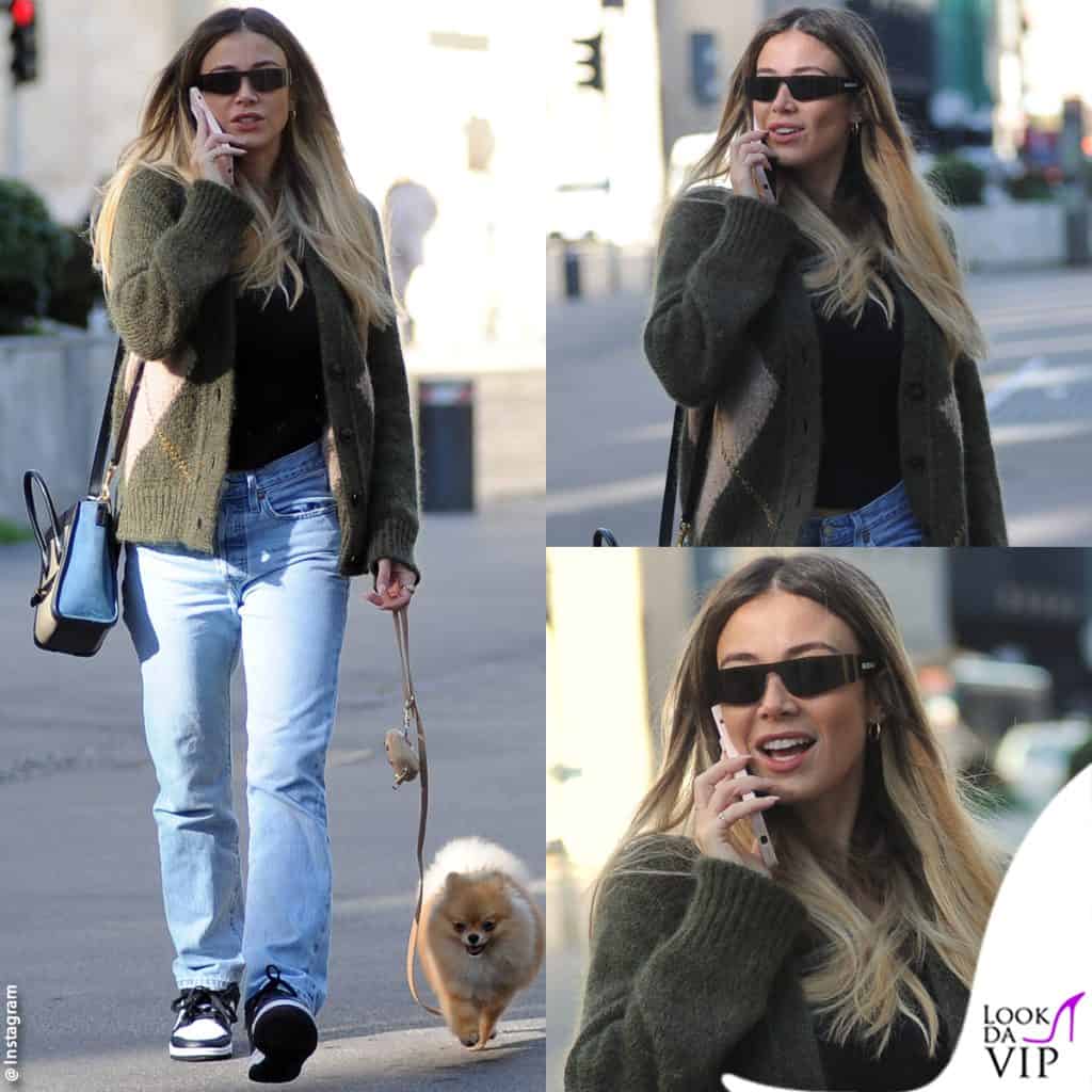 diletta leotta va al lavoro con il cagnolino e gli accessori firmati