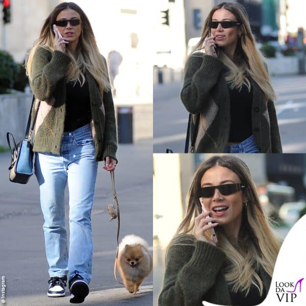 diletta leotta va al lavoro con il cagnolino e gli accessori firmati