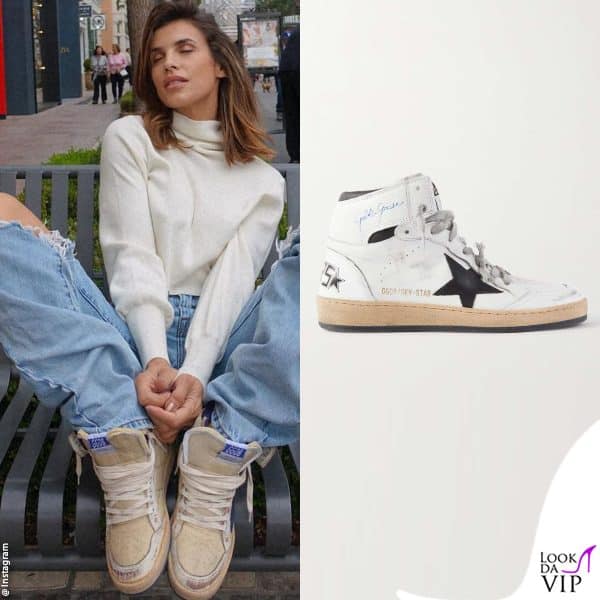 Elisabetta Canalis con le Golden Goose "Sky-Star" (475 euro)