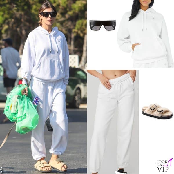 occhiali Celine, tuta Alo Yoga, ciabatte Birkenstock 