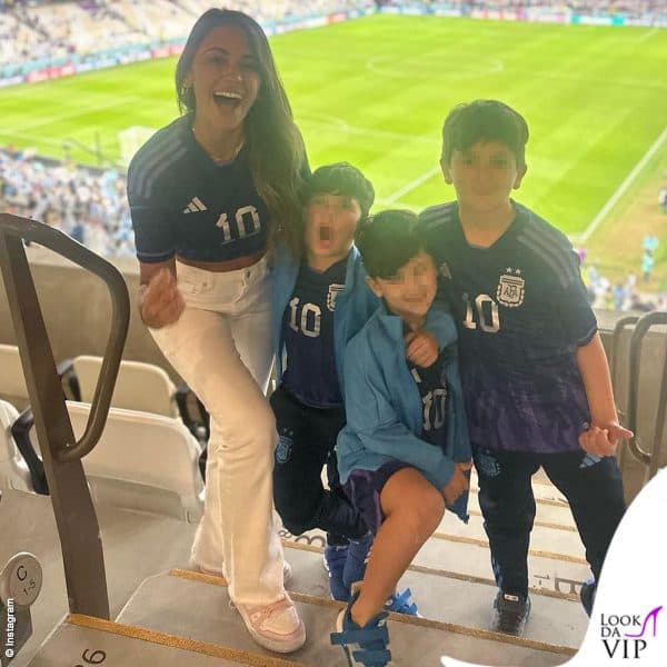 Argentina-Olanda: Antonella e i figli indossano sempre la stessa maglia