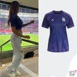 Antonella Roccuzzo mondiali Qatar 2022 maglia away Argentina Adidas