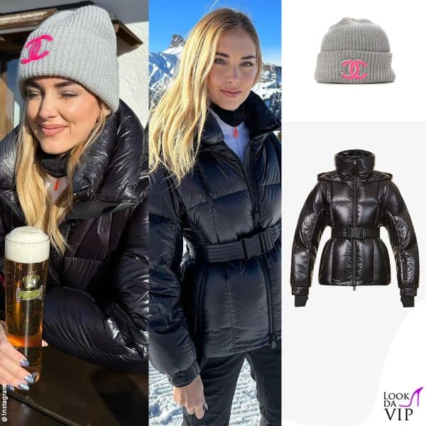 cappello Chanel, piumino Moncler 