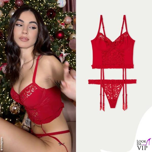 intimo rosso firmato Tezenis per Giulia De Lellis 