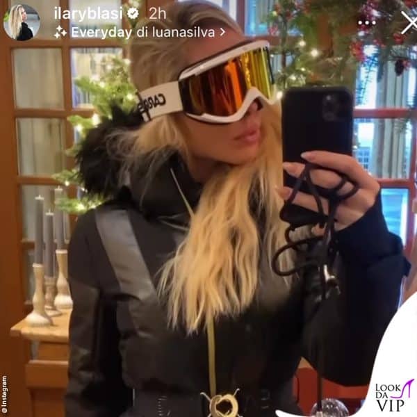 selfie in hotel: Ilary è pronta per una giornata sulle piste 