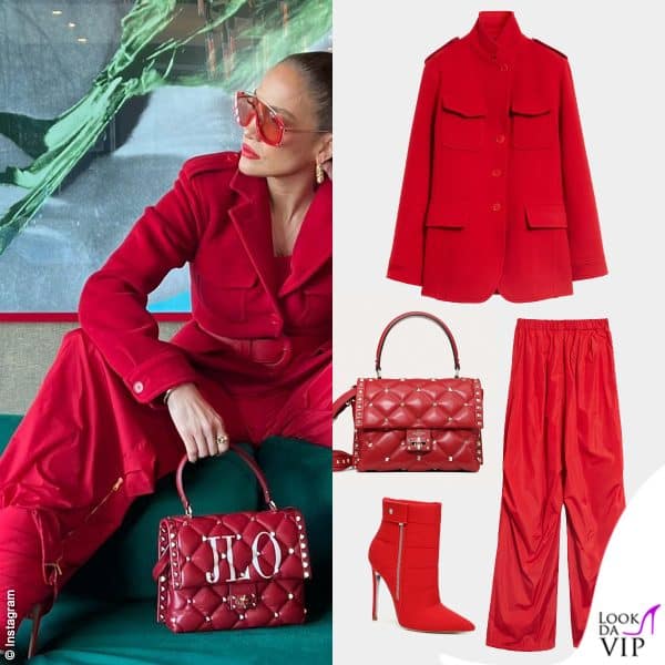 completo Max Mara, borsa Valentino, scarpe DSW JLo 