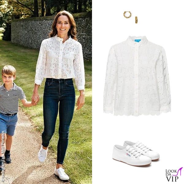 camicia M.i.h., jeans Mabel, sneakers Superga e orecchini Orelia London