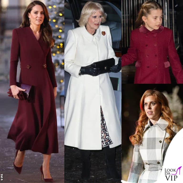 Kate Middleton regina Camilla Charlotte Beatrice cappotto together at christmas