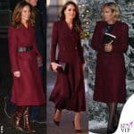 Pippa Middleton Kate Middleton Zara Tindall cappotti bordeaux