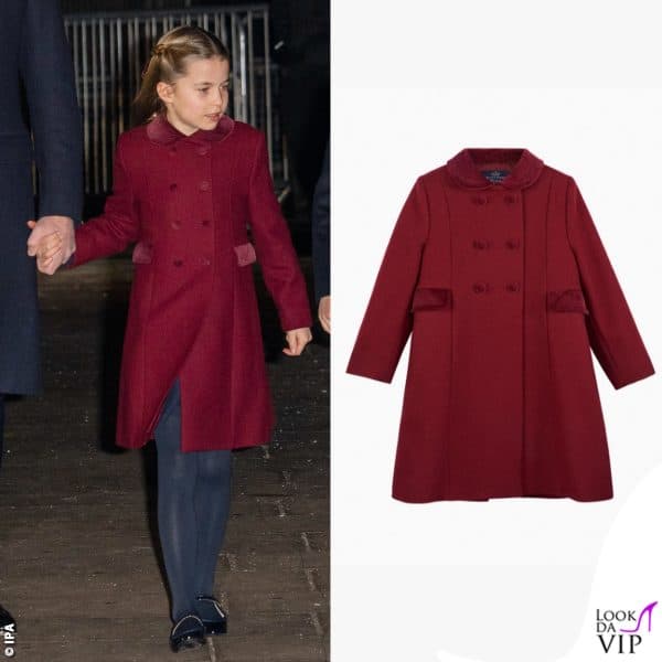 La principessa Charlotte con il cappotto Trotters abbinato a quello della mamma