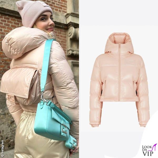 Ha una borsa sul retro, il piumino Fendi di Chiara Ferragni (2.500 euro)