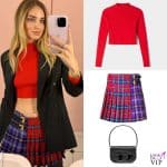 Chiara Ferragni top Bershka gonna Versace borsa Diesel pancia scoperta