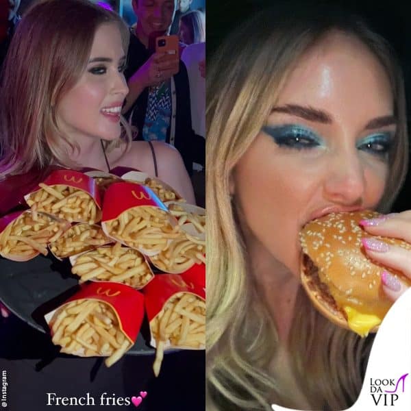 hamburger e patatine per le sorelle Ferragni 