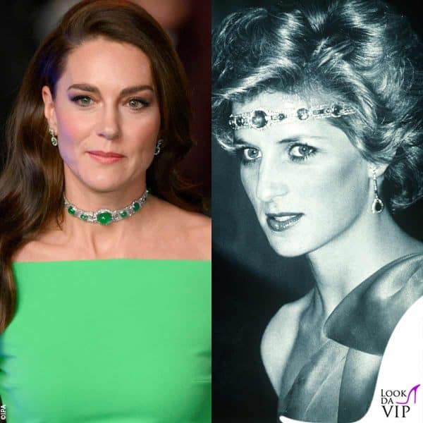 l'ultima ad aver sfoggiato una collana di Lady Diana è stata Kate Middleton, eccola a Boston con la Queen Mary's Art Deco Emerald Choker 