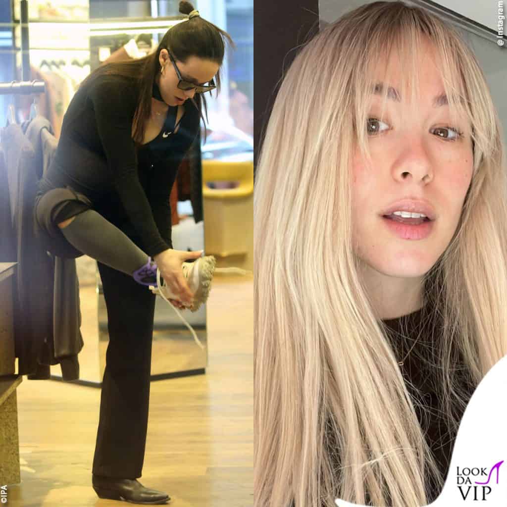 aurora ramazzotti incinta fa shopping da nike a milano
