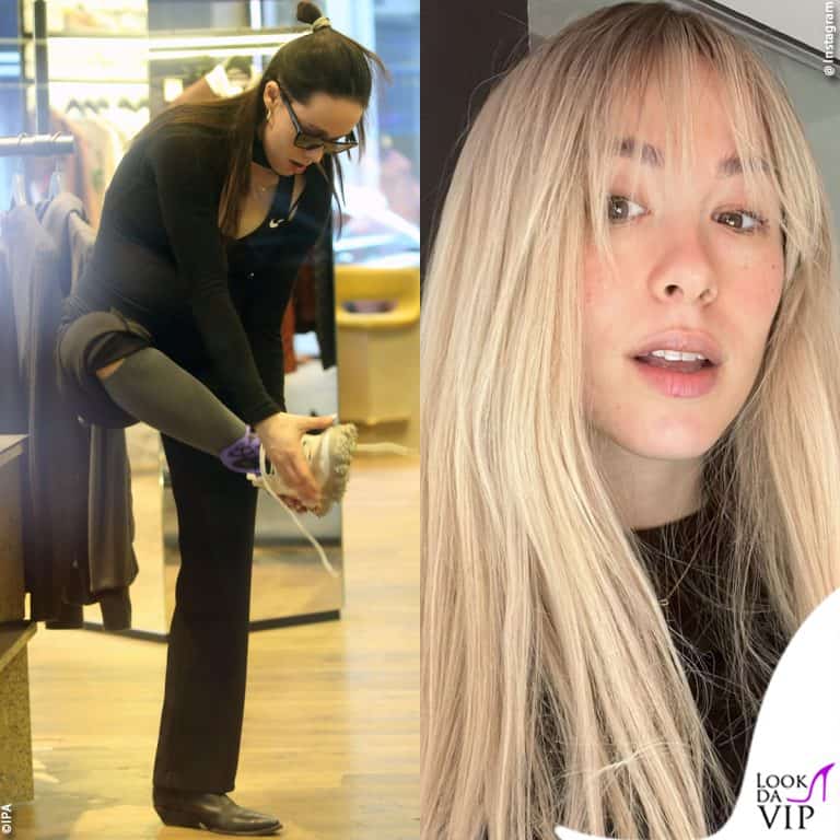 aurora ramazzotti incinta fa shopping da nike a milano