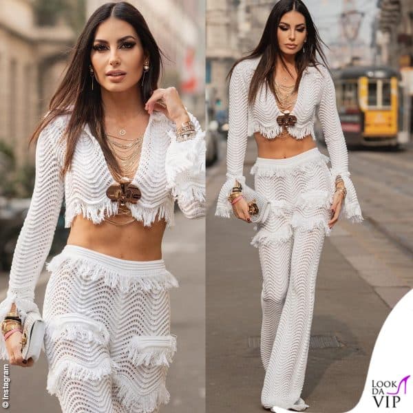 Elisabetta Gregoraci pronta per la sfilata Genny