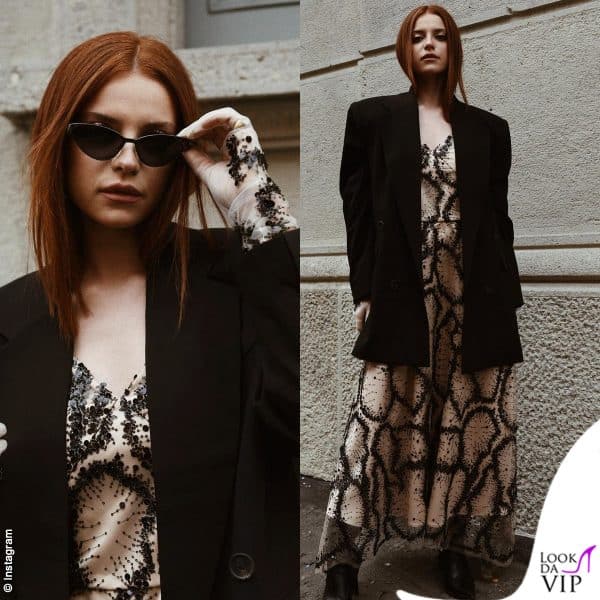 Ludovica Bizzaglia con un outfit Antonio Marras