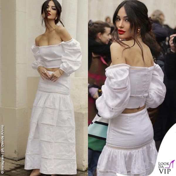 Rosa Perrotta in total look Luisa Spagnoli