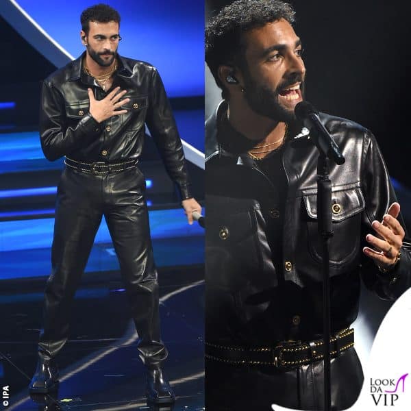 Marco Mengoni in Versace con gioielli Tiffany & Co - VOTO 7 