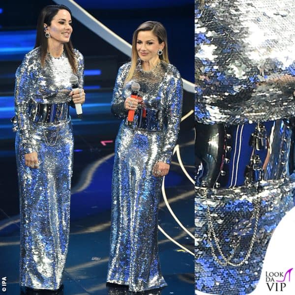 la cintura metallizzata di Paola&Chiara è firmata Dolce&Gabbana 