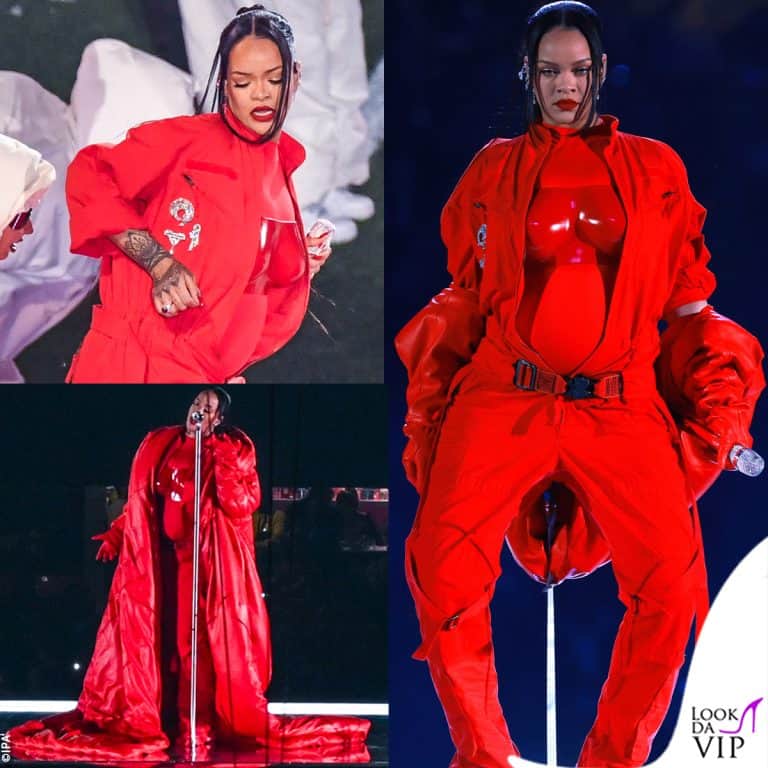 i dettagli dei look di rihanna al super bowl 2023