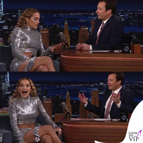 durante l'intervista con Jimmy Fallon 