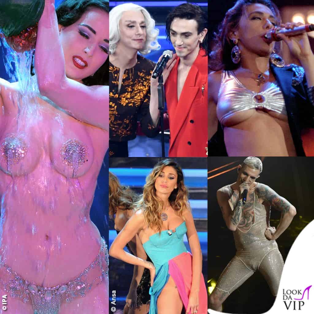 Sanremo dettagli Von Teese Foer Bravi Salerno Rodriguez Lauro