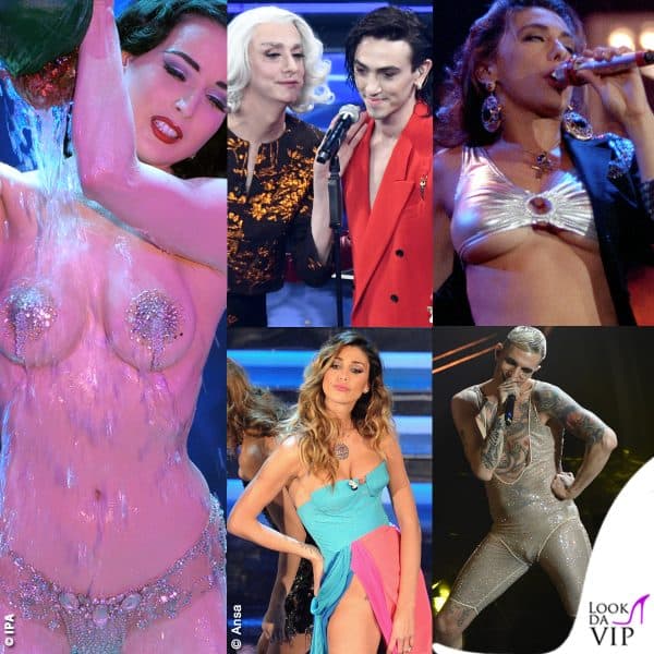 Sanremo dettagli Von Teese Foer Bravi Salerno Rodriguez Lauro