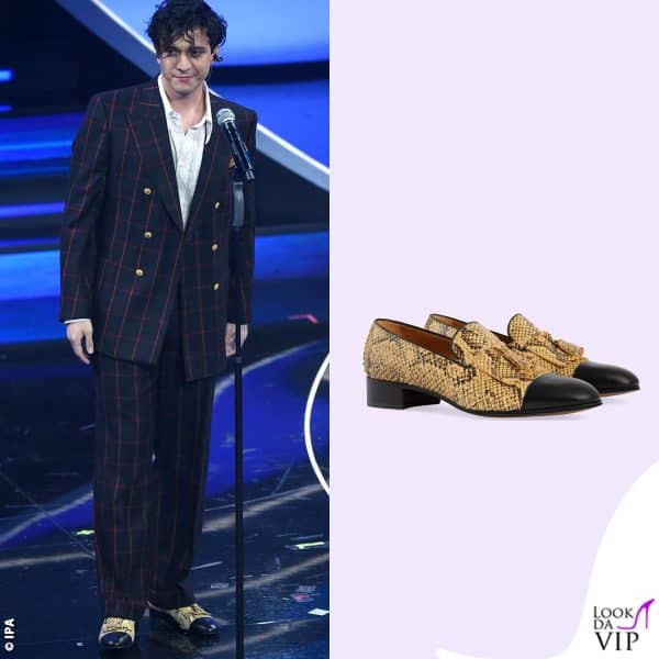 i mocassini pitonati di Tananai (Gucci)
