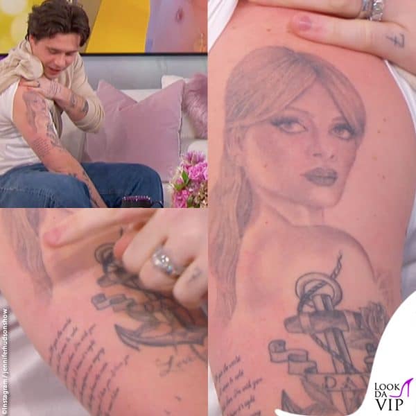 al "Jennifer Hudson Show" Brooklyn ha mostrato i nuovi tatuaggi dedicati alla moglie 