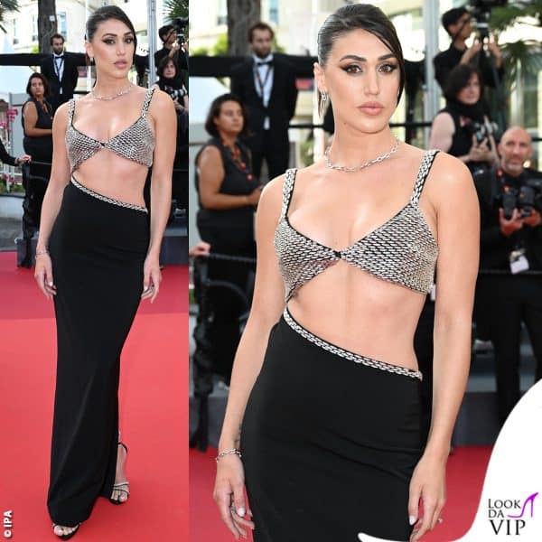Il secondo outfit di Cecilia: abito Retrofete, gioielli Messika e scarpe Giuseppe Zanotti