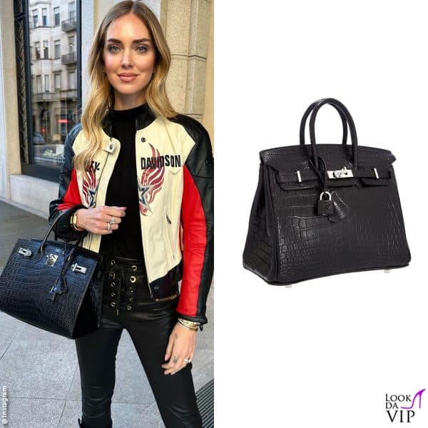 qui invece una "Birkin" di coccodrillo nero in taglia 25 