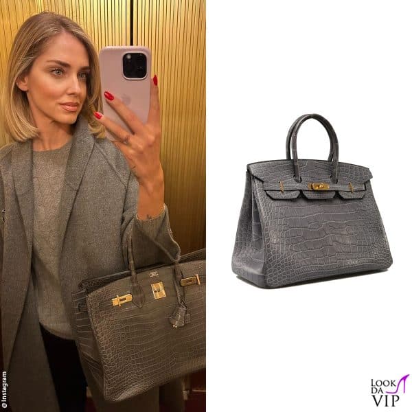 un modello di "Birkin" in coccodrillo grigio 