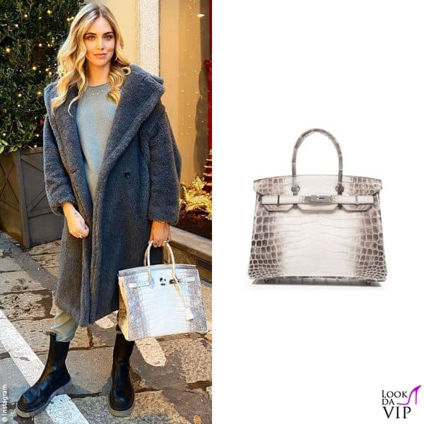 Alcune delle borse Hermès di Chiara: ecco la "Birkin Himalaya", il cui valore sul mercato secondario può arrivare a 400mila euro 