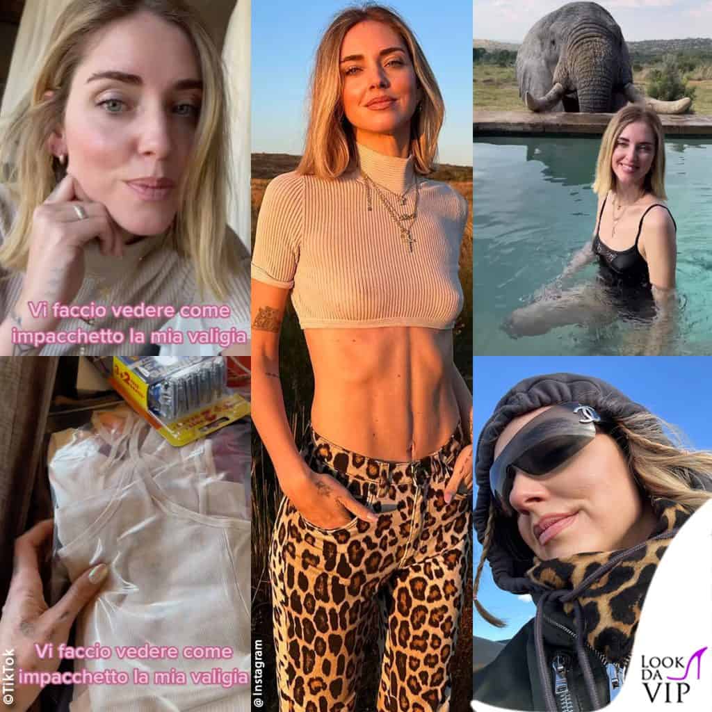 i look di Chiara Ferragni per la vacanza in Sudafrica