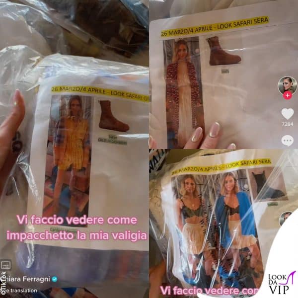 tutti i look sono insacchettati singolarmente 